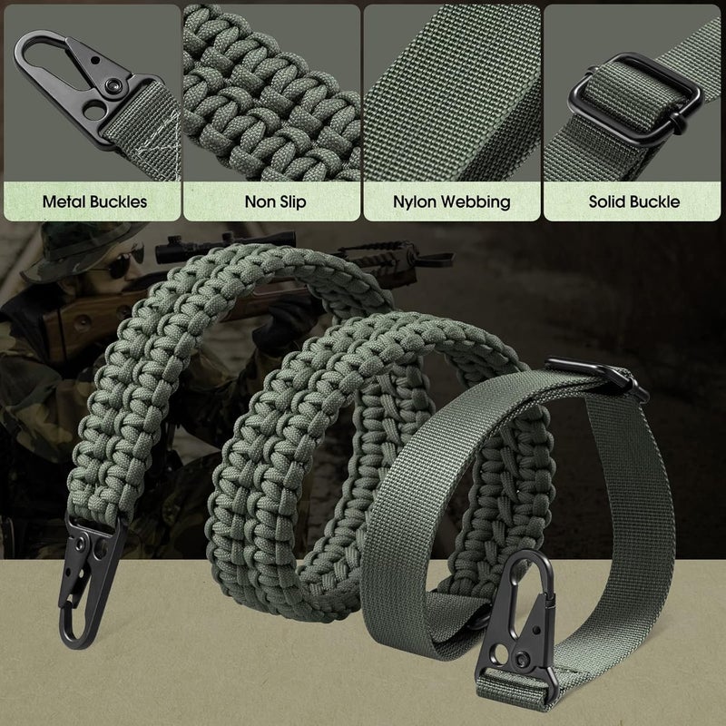 VVAAGG 2 Point QD Sling Adjustable 550 Paracord Sling with Metal Hook and QD Sling Swivels for Hunting - Image 2